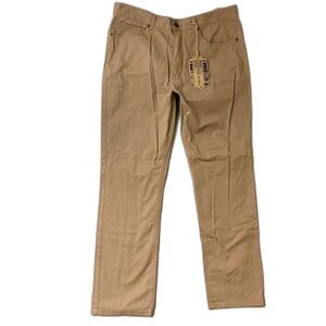 NWT Deep Khaki Pants Men's 36 32 Stretch Twill Jean Work Chino Tan Church Easter